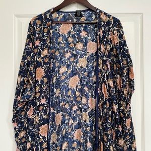 Wet Seal Navy Floral Kimono